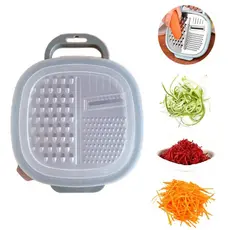 Cortador de Legumes Ralador Inox 3 em 1 Com Pote 23 Cm