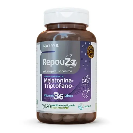 Melatonina + Triptofano + Vitamina B6 + Zinco - Nutrye 120 Pastilhas Mastigáveis