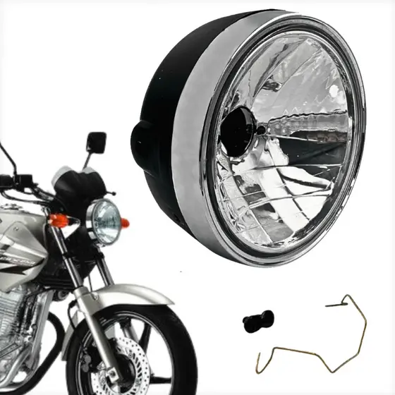 Farol Aro Cromado Completo Honda Cbx 250 Twister 2001 2002 2003 2004 2005 2006 2007 2008 Modelo Original