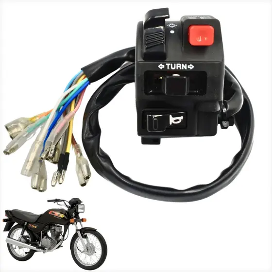 Punho Chave De Luz Completo Seta Pisca Honda Cg Titan Cargo 125 1995 1996 1997 1998 1999 Fiação