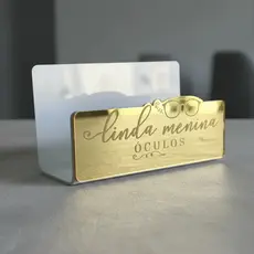 Porta Cartão Visita De Mesa Balcão 100% Acrílico Espelhado Personalizado colorido