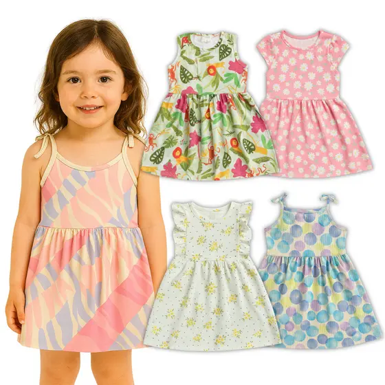 Kit 4, 8 Ou 10 Vestidos Feminino Estampas Sortidas Verão