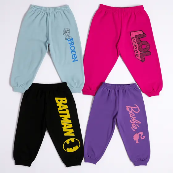 Kit 1, 2 e 3 Calças de Moletom Infantil Menina Estação Inverno Primavera