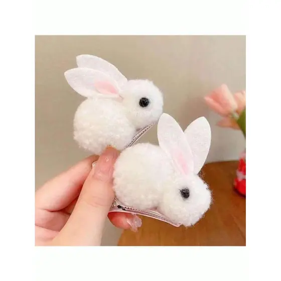 2 Peças Grampos de Cabelo de Coelho Pelúcia para Meninas Bebês, Acessórios de Princesa