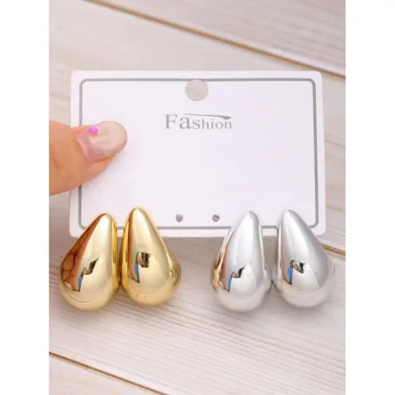 2 pares Conjunto de Brincos Elegantes em Formato de Gota de Água para Mulheres, Adequados para Uso Diário, Festa