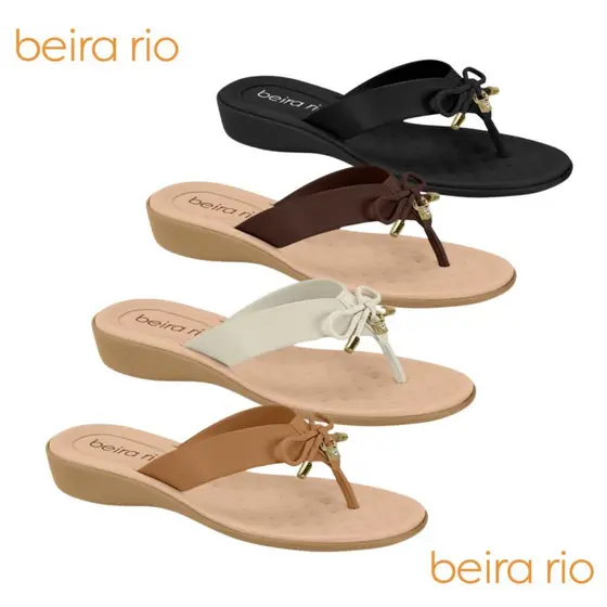 Rasteira Chinelo Tamanco Feminino Beira Rio Macio Leve Confortavel Laço Ref: 8224.873