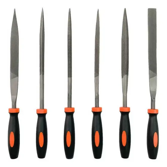 jogo de Lima Agulha 18cm 6 Peças Redonda Chata Triangular Profissional