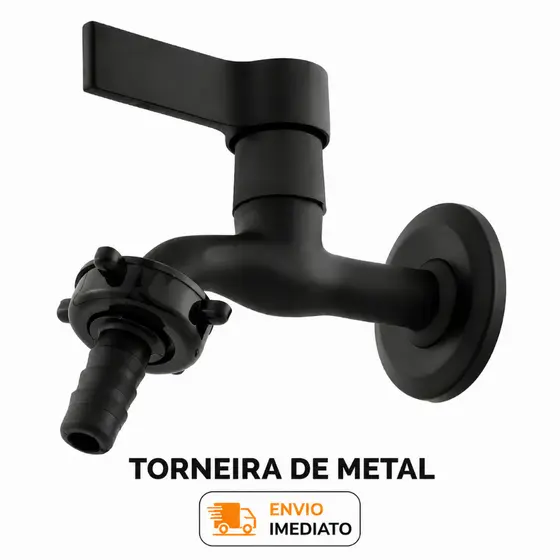 Torneira De Jardim E Tanque Lavanderia Metal Maquina De Lavar Preta De Parede