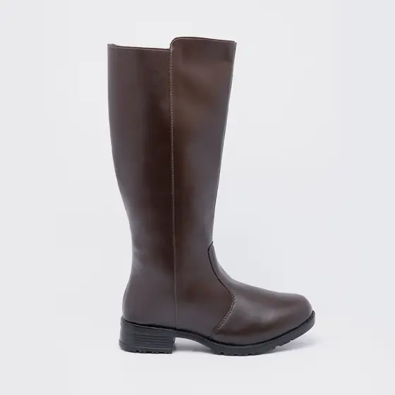 Bota Feminina de Cano Longo Tendência Conforto para o Frio Montaria