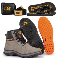 Bota Coturno Masculino Caterpillar Adventure Cano Médio Solado Tratorado Antiderrapante + Brindes