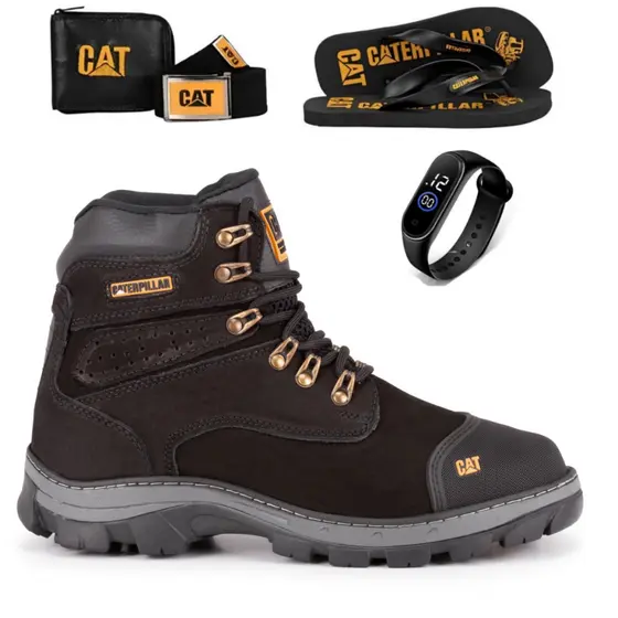 Kit Bota Caterpillar Masculino Outdoor para Trilha Trabalho e Dia a Dia