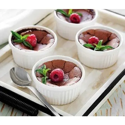 Kit Tigelinhas de Porcelana 6 pecas Ramekin Branca Canelada Petiscos Molheira ramequim pequeno