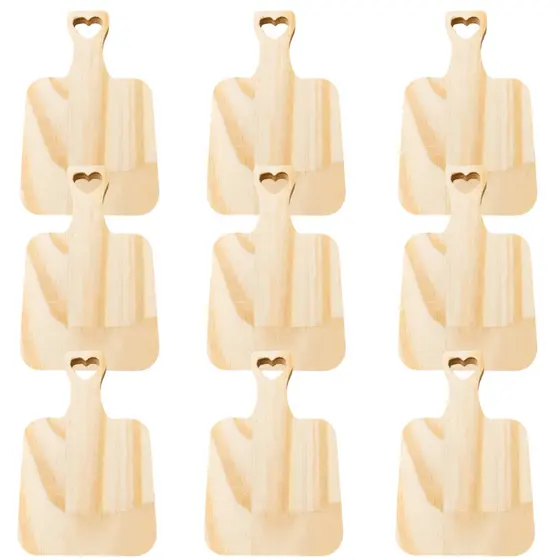 Kit 10 Mini Tábua 14cm Alça Coração Lembrancinha Chá de Panela Cozinha