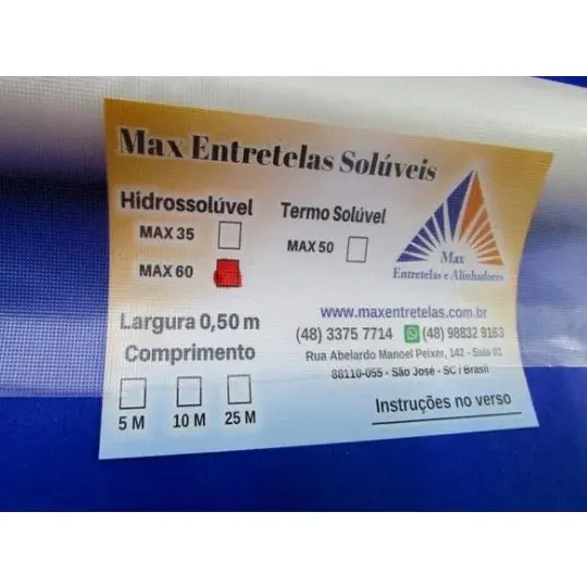 Entretela Hidrosoluvel Plastica - Metro