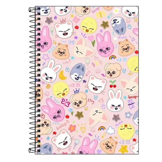CADERNO STRAY KIDS - SKZOO -  1,10 E 20  MATÉRIAS E DESENHO