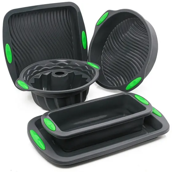 Forma Silicone Premium Resistente Assadeira Bolo Pão Air Fryer Forno Redonda Quadrada Retangular