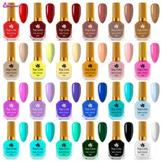 Kit 12 Esmalte Comum Top Lirio Grande 18ml Seca Sem Cabine UV Esmaltação Com Efeito em Gel Cores Novas Vivas E Vibrantes