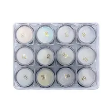 Kit 12 e 6 Pó Diamante Pó Sereia Decoração Unhas 12 Potinhos Nail Art