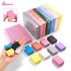 Kit 250/200/150/100/50 Mini Lixas Buffer Bloco Quadrada Polidora Manicure Nail Designer 100/180
