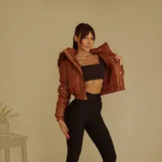 Jaqueta de Couro Puffer Premium | Forro Pelinho Quentinho | Capuz Removível | Look Moderno – Inverno 2026