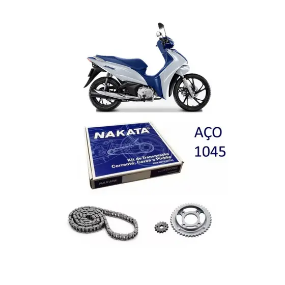Kit Relação Transmissão Tração Andamento Biz 125 2005 à 2024 Original NAKATA