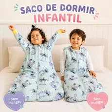 Saco de Dormir Infantil Inverno Acolchoado Grande 2 a 7 Anos Cobertor TOG 5 Baixas Temperaturas Forrado