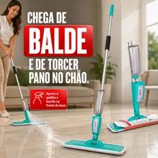 Mop Spray Fit Noviça Bettanin Rodo Mágico Microfibra Reservatório 400ml Limpeza Rápida Piso