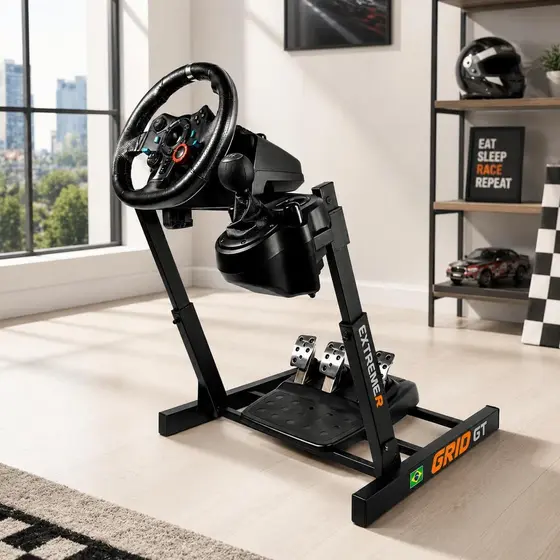 Suporte Volante Grid GT Extreme Simulador Gamer (Preto)