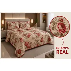 COBRE LEITO CASAL/QUEEN/SOLTEIRO/KING DUPLA FACE MATELASSÊ 3 PEÇAS
