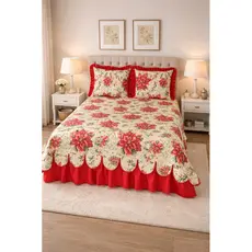Colchas Luxo com Babado Matelassê Grosso com Porta Travesseiro