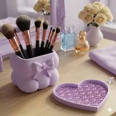 coquette organizador Premium Porta Pinceis de maquiagem + coração limpa pinceis