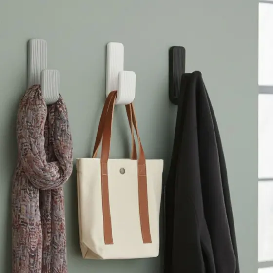 Cabides Gancho de Parede para Toalhas Banheiro Bolsas e Roupas + fita dupla face