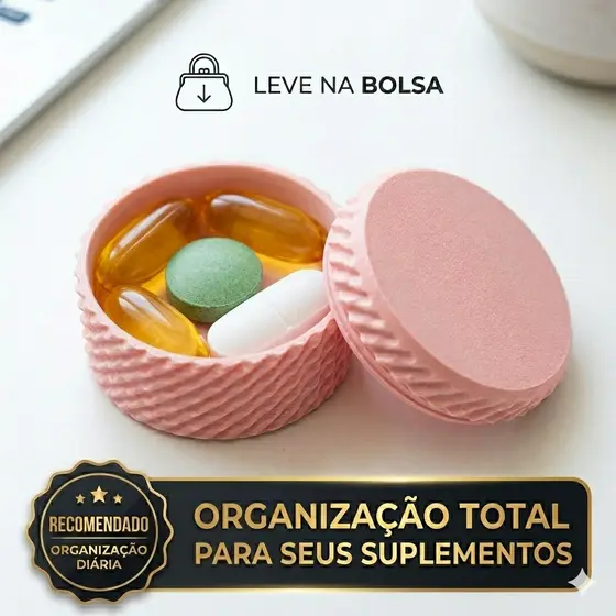 Porta Comprimidos Semanal Portátil Caixa Organizadora De Remédios Vitaminas Para Bolsa Viagem Compacto