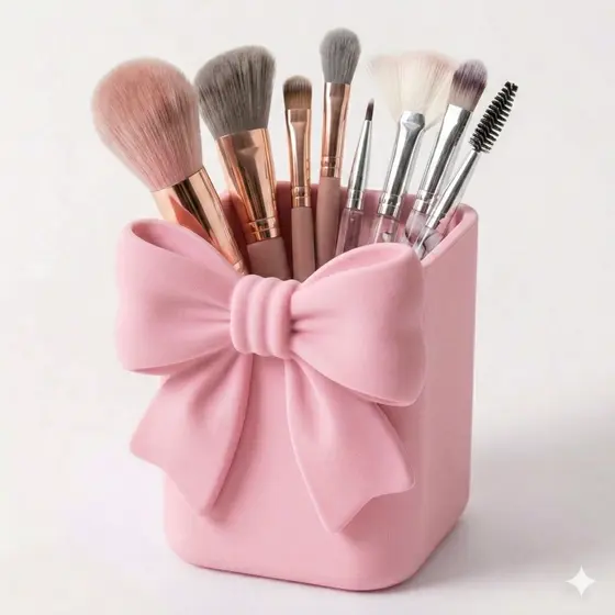 Organizador coquette para pinceis de maquiagem porta canetas quarto meninas