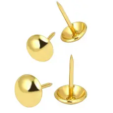 TACHINHA PERCEVEJO LATONADO DOURADO COM 100 PECAS 11X10MM