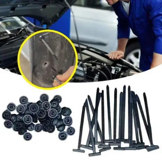 Kit 100 Abraçadeiras De Fixação T Nylon Auto Travante Fivela