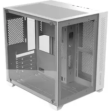 GABINETE GAMER FORCEFIELD WHITE GHOST - FRONTAL E LATERAL EM VIDRO - PCYES - GFFWGP - PCYES
