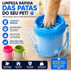 Copo Limpador de Patas Pet 600ml Para Cachorro Grande Porte Silicone Removedor de Sujeira