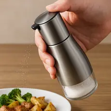 Porta Tempero Bico Retrátil Vidro 320Ml Inox