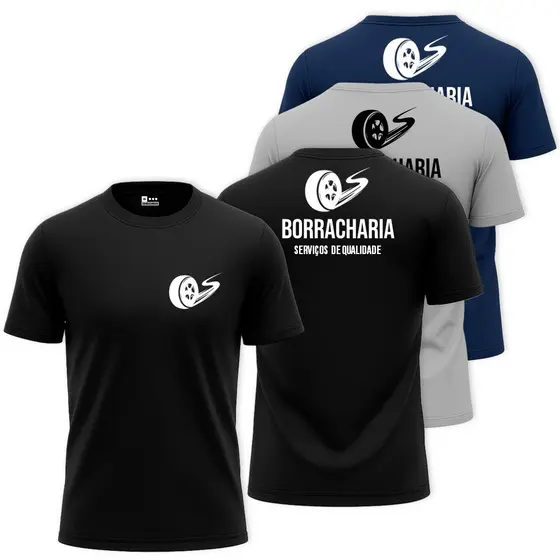 Kit com 3 Camisas Camisetas Masculina BORRACHEIRO BORRACHARIA PNEU Uniforme Profissão Dry Blusa Fit