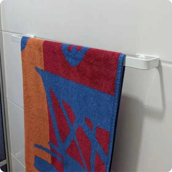 Porta Toalha Para Banheiro Parede Branco Brilho Supremo