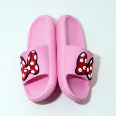 Chinelo Nuvem Minnie Laço Slide Leve Flexível Infantil Juvenil Feminino Rosa