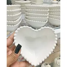 Bowl Cerâmica Tigela Petisqueira Porta Joias Coração Dia dos Namorados Mães Mesa Posta Decoração