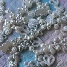 Entremeio Miçanga Perolado Cor Creme 30 und DIY Artesanato Aplique Roupa Costura Bordado Patch