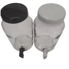 kit- 3 suqueiras de vidro 3litros com tampa e torneira plastica