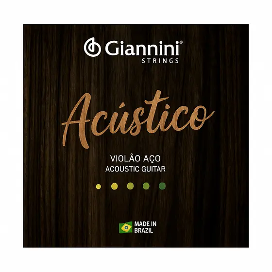 Cordas Violão de Aço Giannini Acústico Bronze (.009 / .010 / .011) Encordoamento Original