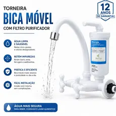 Torneira Bica Móvel Com Filtro Purificador Água Cozinha Maruja