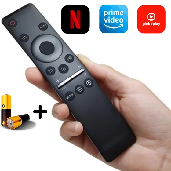 Controle Remoto compativel com Tv Samsung Smart 4K Led Universal Botão Aplicativos Netflix, Prime Video e GloboPlay