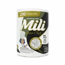 Papel Toalha Branco 19x20,5 com 200 Folhas Gran Chef  Mili