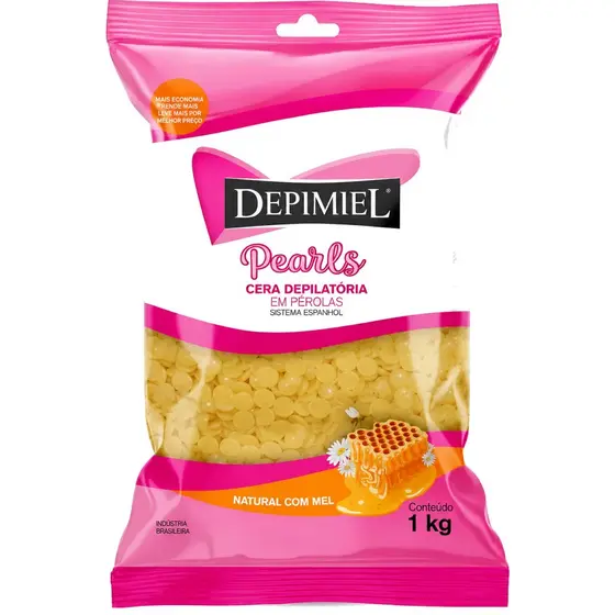 Cera Depilatória em Pérolas Natural com Mel 1kg - Depimiel